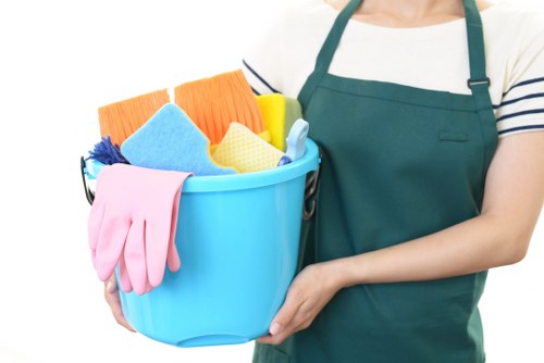 Professional office cleaners in Stockwell maintaining a modern workspace
