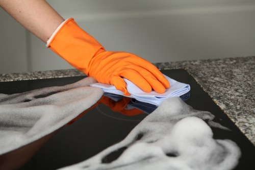 Commercial cleaner in Stockwell maintaining a tidy office space