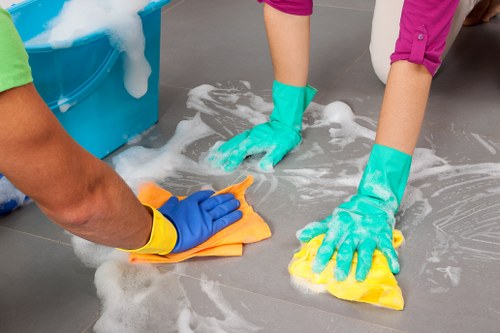 Professional carpet cleaner in Stockwell cleaning a bright living room carpet